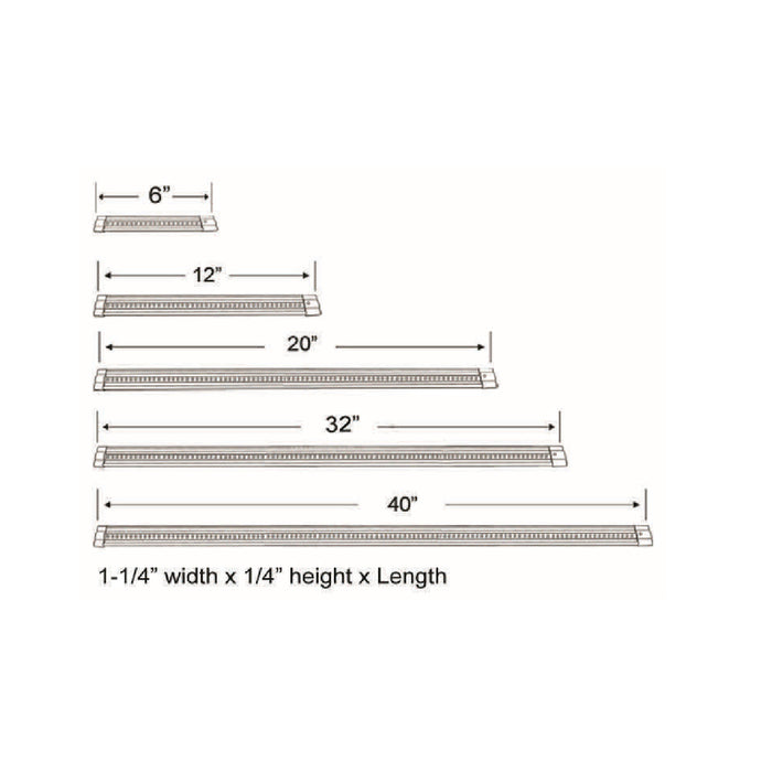 Westagte UC12 12" 3W LED Linear Undercabinet Light, 3000K 250 Lumen Dimmable 24V