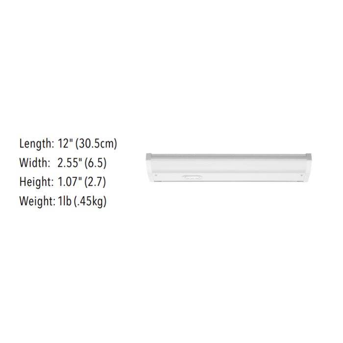 Juno UCES Economy 12" 6.5W Economy LED Switchable Undercabinet, 3CCT & Lumen Selectable Dimmable 120V