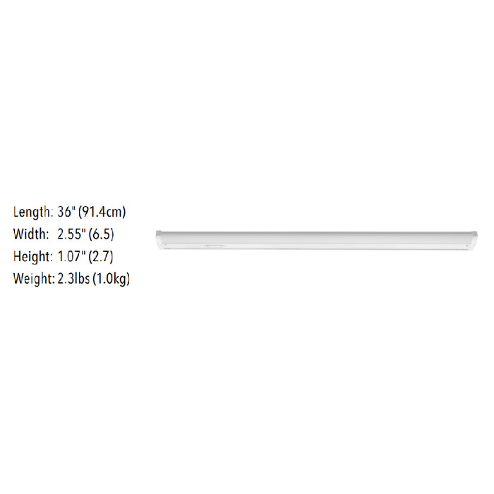 Juno UCES Economy 36" 16.4W  LED Switchable Undercabinet, 3CCT & Lumen Selectable Dimmable 120V