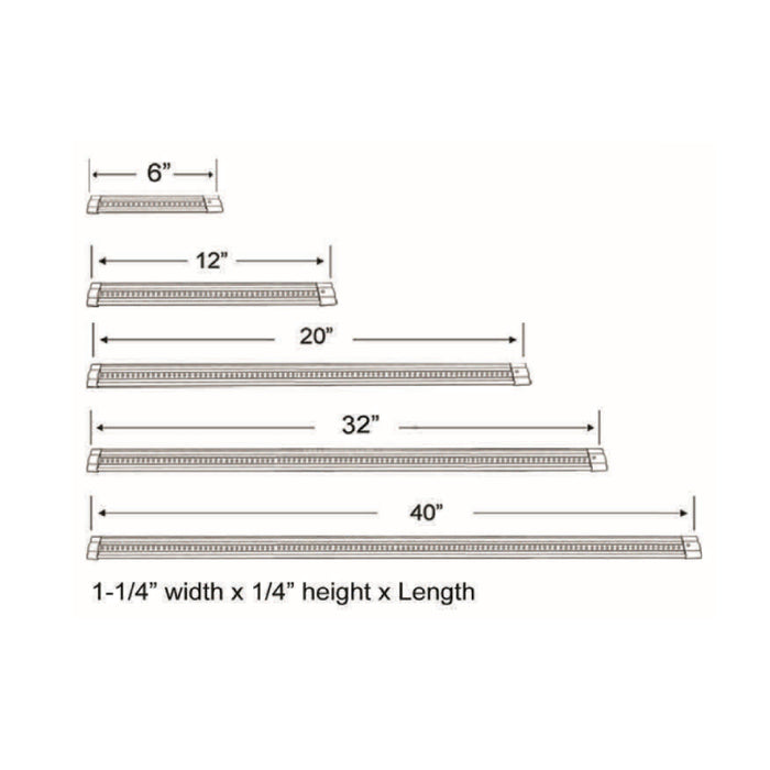 Westagte UCW20 20" 5W LED Linear Undercabinet Light, 3000K 420 Lumen Dimmable 12V