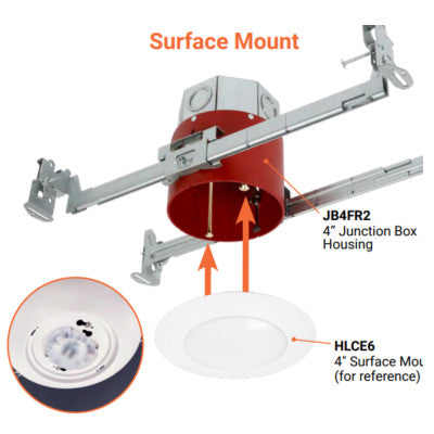 Halo JB4FR2 4" New Construction Junction Box Fire Rated IC Housing, 2 HR