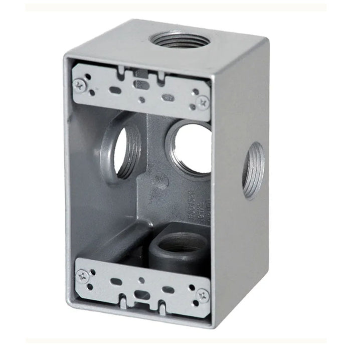 Westgate W1DB50-5X One-Gang Weatherproof Box, 1/2" Trade, 5 Outlet Holes