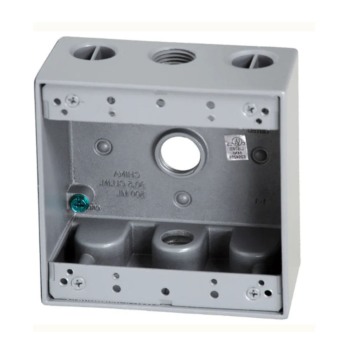 Westgate W2B100-3 Two-Gang Weatherproof Box, 1" Trade, 3 Outlet Holes