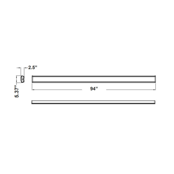 Westgate WAE 8FT 48W/64W/80W LED Wraparound Light, 5 CCT Selectable, 120-277V