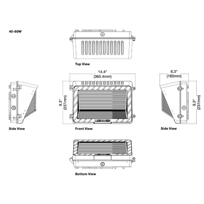 LEDvance 63764 20W/30W/40W LED Dual Selectable Non-Cutoff Wall Pack