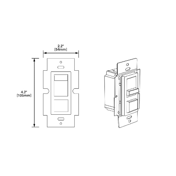 Greengate WBSD-010M-C1 0-10V Preset Slide Dimmer with momentary push button