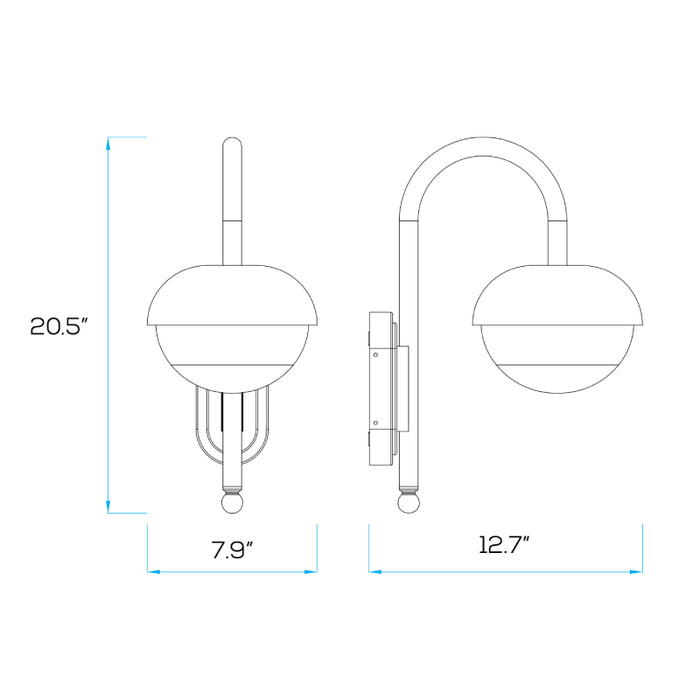 Sarin WL5581 40W 21" Tall Outdoor Wall Sconce, 110-240V