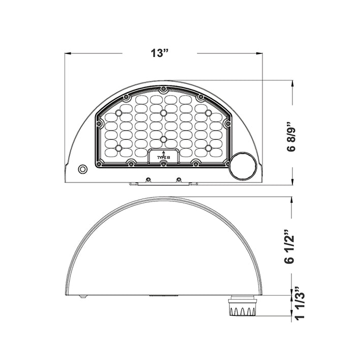 Westgate WPMX 48W/64W/80W LED Half-Moon Wall Pack, Power & 3CCT Selectable