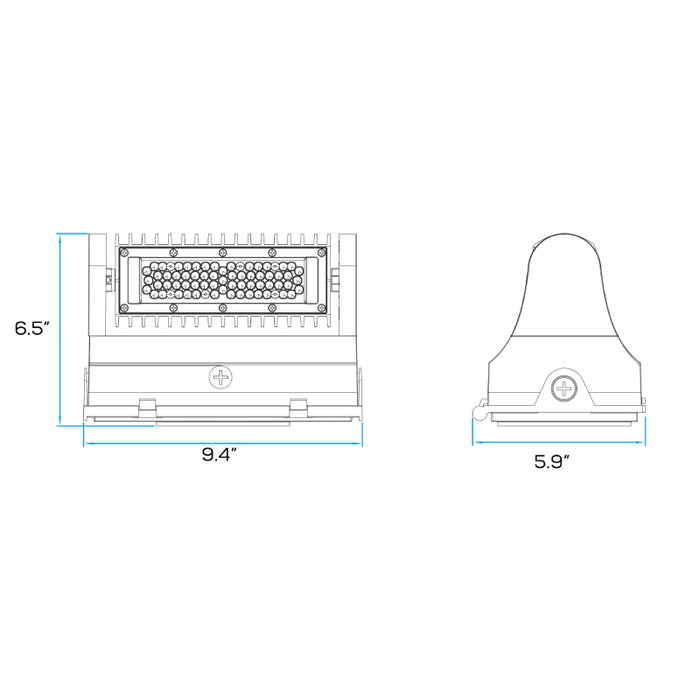 Sarin WPR01 25W LED Rotatable Wall Pack, Up to 3500 lm, 5700K, 120-277V