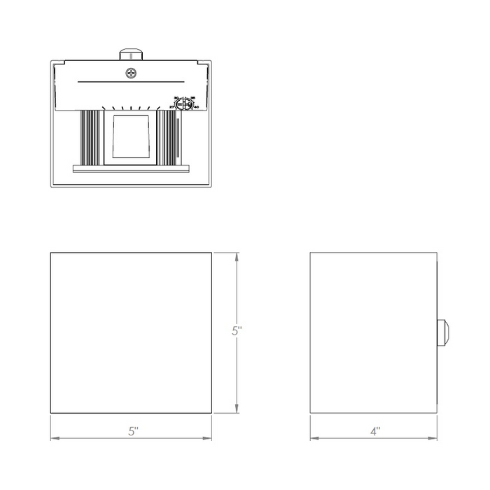 WAC WS-W230405 Window 2-lt 5" LED Outdoor Up/Down Wall Sconce, CCT Selectable, Adjustable Beam Angle, 120-277V