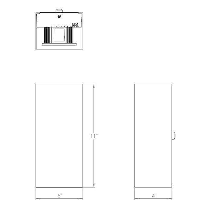 WAC WS-W230411 Window 2-lt 11" Tall LED Outdoor Up/Down Wall Sconce, Adjustable Beam Angle, 120-277V