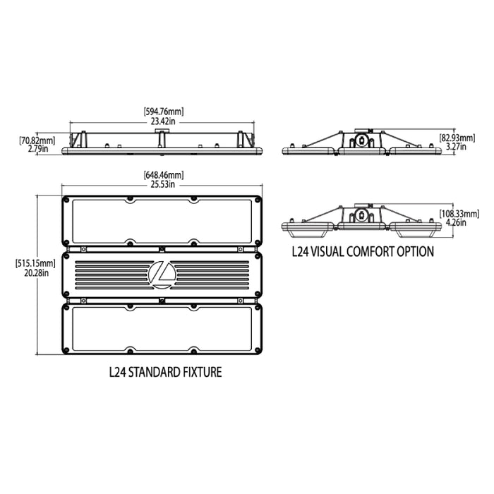 Lithonia XIB 24" 78W LED High Bay, 12000lm, Textured Acrylic, Wide Distribution, 5000K, 347-480V, nLight Controller