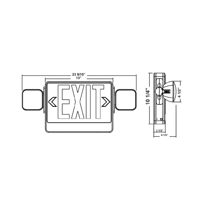 Westgate XTU-CL-EM-RC 2-in-1 LED Remote Capable Color-Selectable Universal Exit/Emergency Combo