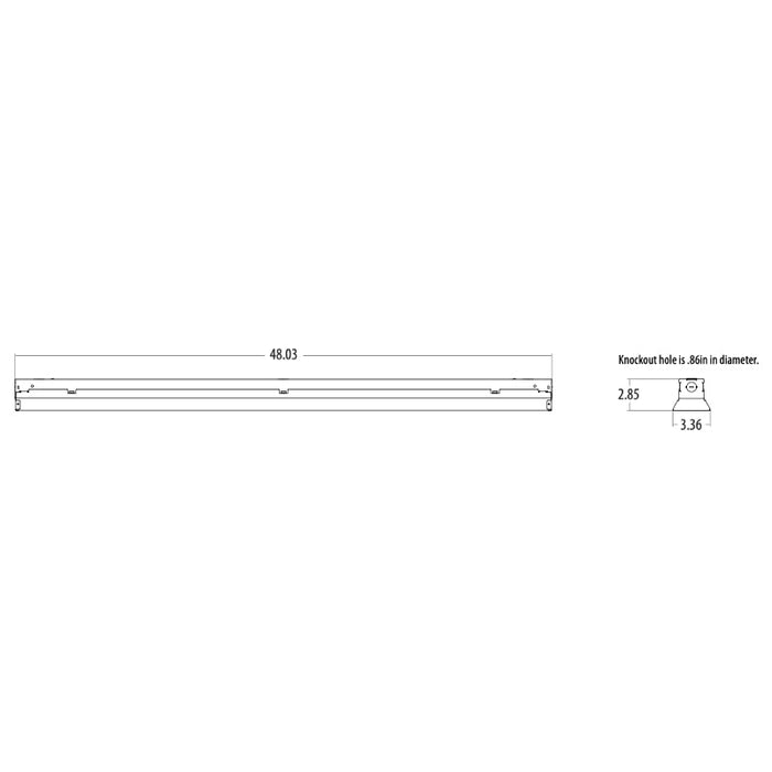 Lithonia ZL1F 48" 56W LED Strip Light with Wide Flat Lens, 6000 Lumens, 0-10V Dimming, 120-277V