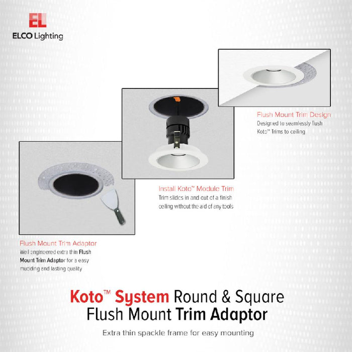 Elco EL4FMR 4" Round Flush Mount Trim Adapter