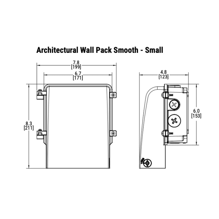 Lumark AWP 20W/25W/28W LED Architectural Small Smooth Wall Pack, 3CCT Selectable, 120-347V