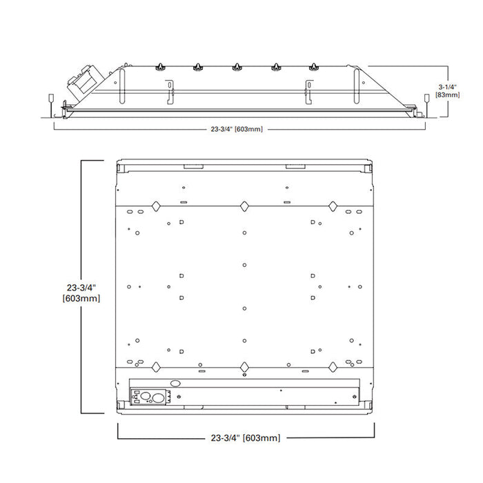 Corelite 22PD-80-PB1 Perceive 2x2 61.2W LED Recessed Troffer, Bevel Shielding