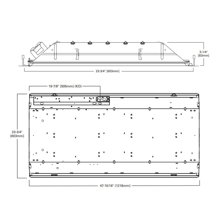 Corelite 24PD-50-PB1 Perceive 2x4 37.1W LED Recessed Troffer, Bevel Shielding