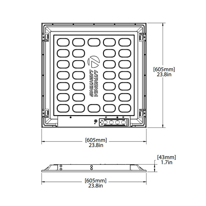 Lithonia CPXS 2x2 LED Switchable Panel with nLightAIR2 and Sensor, 3CCT & Lumen Selectable