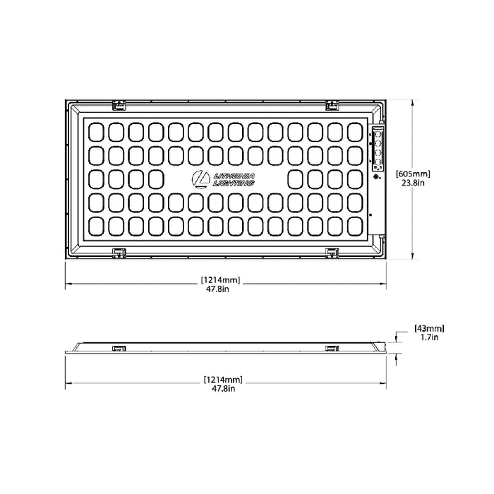 Lithonia CPX 2x4 LED Switchable Panel with Emergency Battery, Switchable CCT 3500K/4000K/5000K, Up to 6563 lm, 80+CRI, 120-277V
