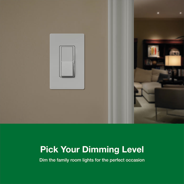 Lutron Diva LED+ Dimmer DVCL-153P – 150W LED / 600W Incandescent Single-Pole/3-Way Dimmer Switch, Preset Paddle