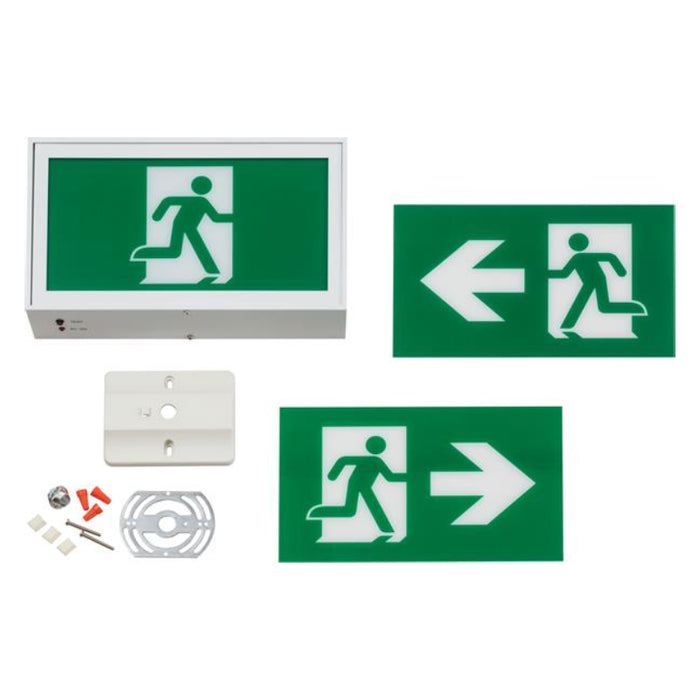 Lithonia EARM Signature Extruded Aluminum Running Man Sign, Nickel-cadmium Battery, Double face, Self-diagnostics, 120V