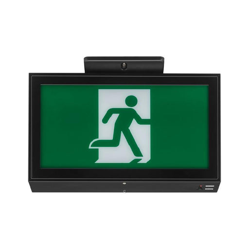 Lithonia EARM Signature Extruded Aluminum Running Man Sign, Nickel-cadmium Battery, Double face, Self-diagnostics, 120V - Black