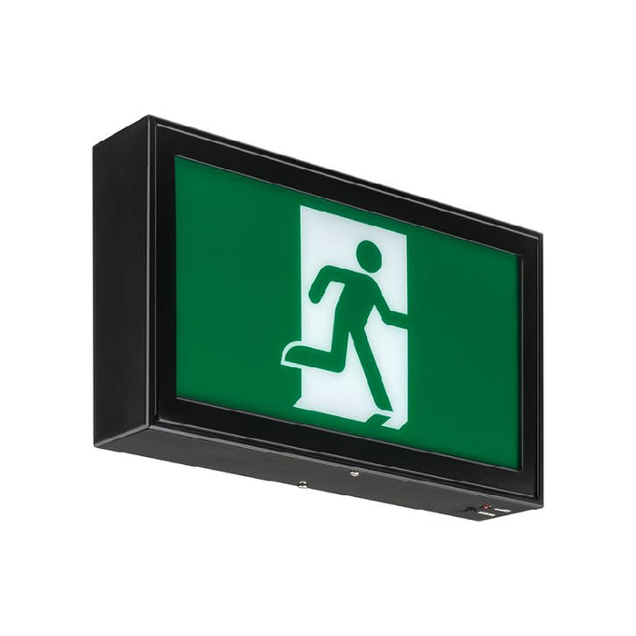 Lithonia EARM Signature Extruded Aluminum Running Man Sign, Nickel-cadmium Battery, Single face, Self-diagnostics, 120V - Black
