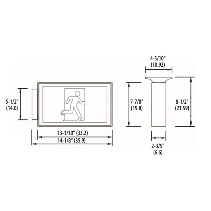 Lithonia EARM Signature Extruded Aluminum Running Man Sign, Nickel-cadmium Battery, Single face, Self-diagnostics, 120V