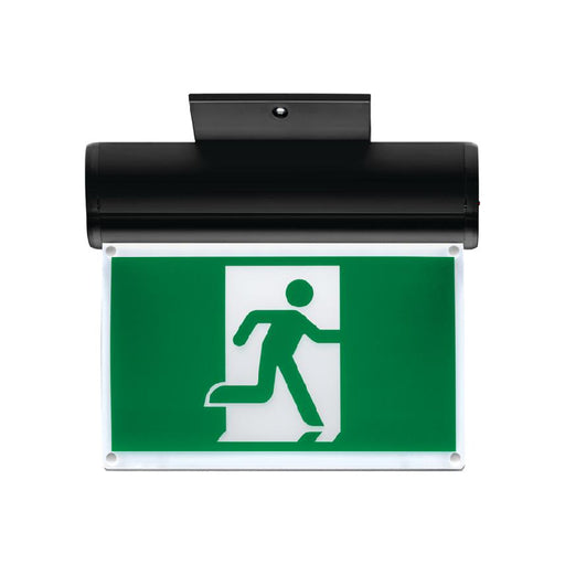 Lithonia EDGRM Quantum Extruded Aluminum Edge-Lit Running Man Sign, Nickel Metal Hydride, 120-347V - Black