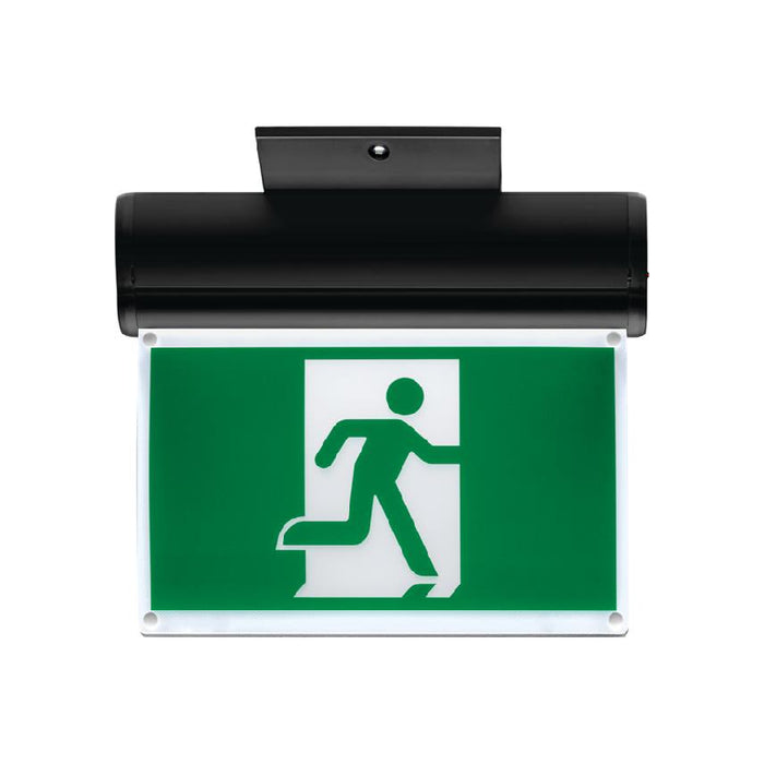 Lithonia EDGRM Quantum Extruded Aluminum Edge-Lit Running Man Sign, Nickel Metal Hydride, 120-347V - Black
