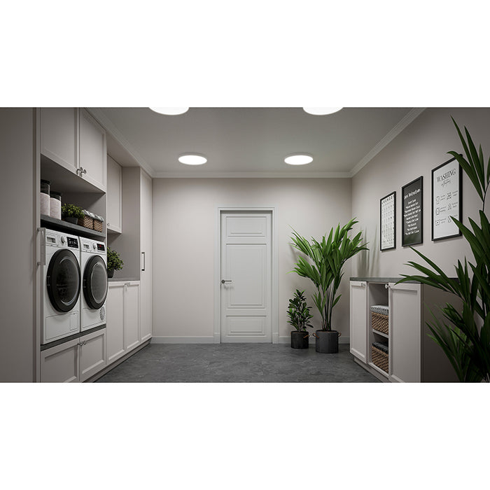 Halo SMX4RLSFSD2W 4" Round Surface Mount LED Downlight, 5CCT Selectable & Dim to Warm, 3 Lumens Selectable, 120V, Matte White
