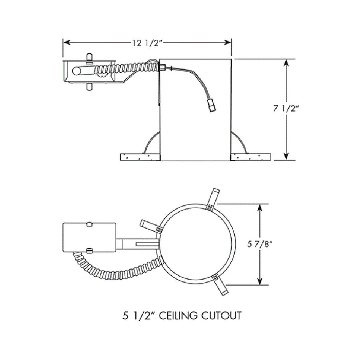 Juno IC20R LEDT24 5" Incandescent Remodel IC Housing, 4" Quick Connect