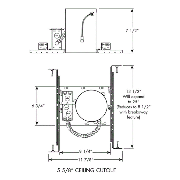 Juno IC20 LEDT24 5" New Construction IC Housing, 4" Quick Connect