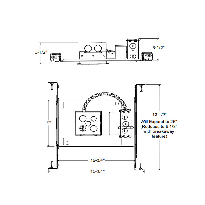 Juno IC1AJBPF 06LM RED Series 4" IC-Rated New Construction Adjustable Downlight Housing, Dedicated Driver 120V