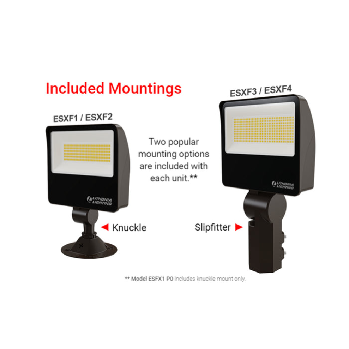 Lithonia Contractor Select ESXF4 11" Wide, 111-150W LED Flood Light with Photocell, Adjustable Lumen, Selectable CCT, 120-347V