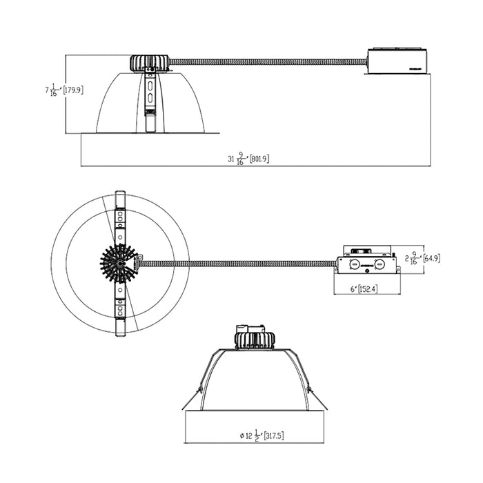 Lithonia LBR12AL01SWW1 12" Round Retrofit Remodel Downlight, 500/750/1000 Lumen & 4CCT Selectable