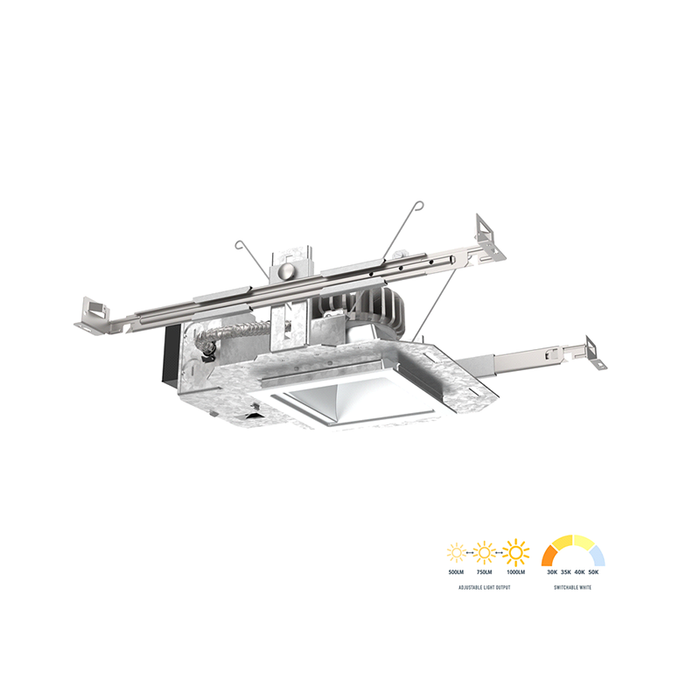 Lithonia LDN4SQ 4" Square New Construction LED Housing, Switchable CCT & Lumen