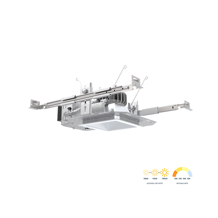 Lithonia LDN4SQ 4" Square New Construction LED Housing, Switchable CCT & Lumen