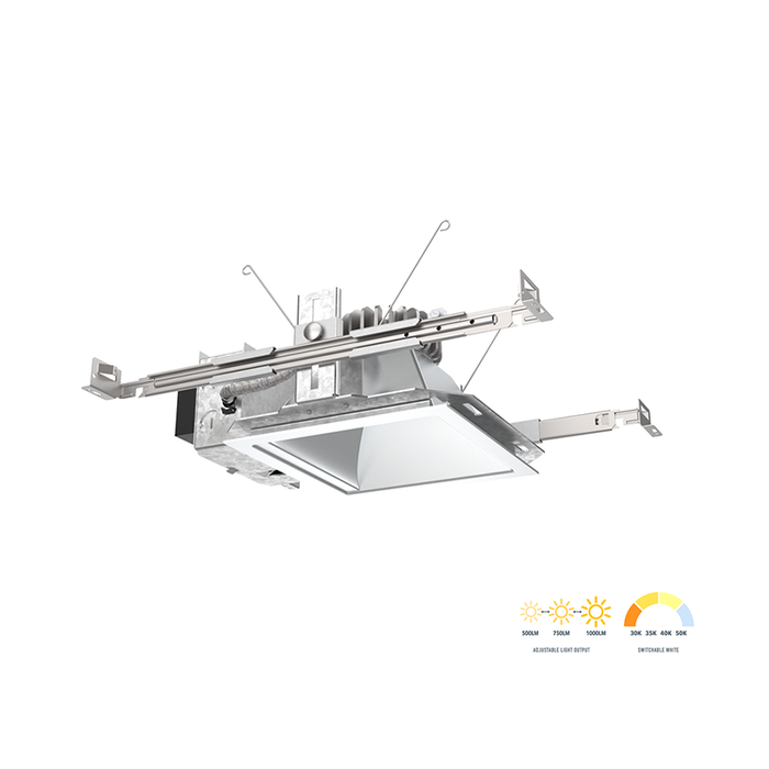 Lithonia LDN6SQ SWW 6" Square Non-Ic New Construction LED Housing, Switchable CCT & Lumen
