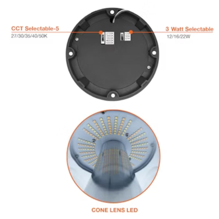 Envision LED 12W/16W/22W LED Round Dome Top Bollard Head