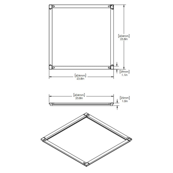Lithonia Frame 2X2 LED Flat Panel, Switchable Lumen & CCT