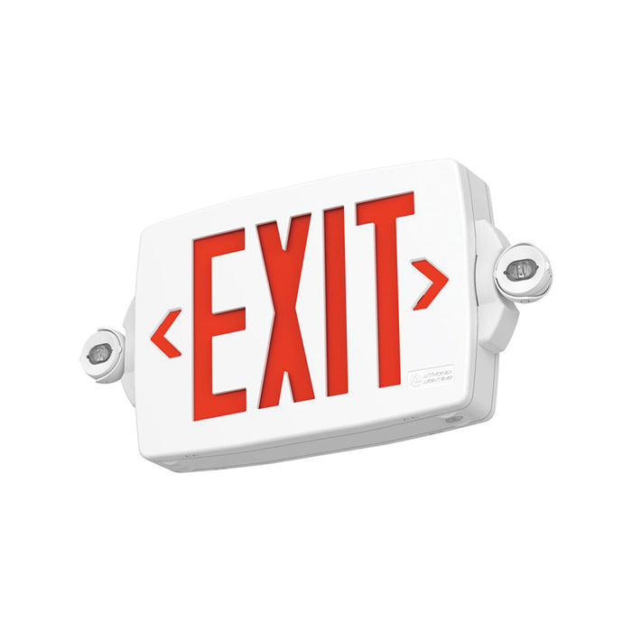 Lithonia LHQM Quantum LED Exit Combo, Stencil Face, White Housing, Red/Green Switchable Letter, 120-277V, Self Diagnostic