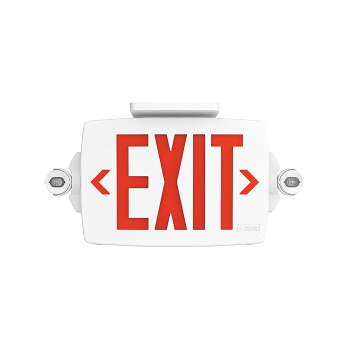 Lithonia LHQM S W RG MVOLT HO SD M6 Quantum LED Exit Combo, Stencil Face, White Housing, Red/Green Switchable Letter, 120-277V, High Output Battery, Self Diagnostic