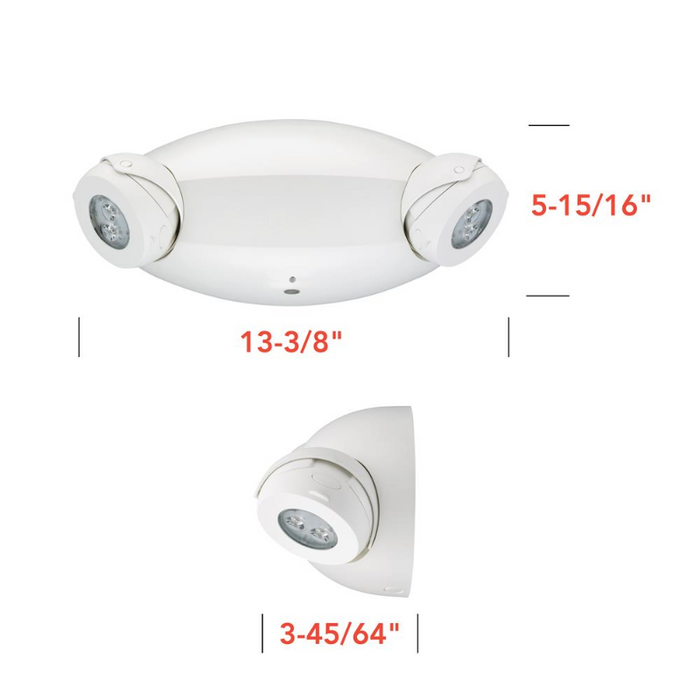Lithonia ELM4L Quantum High Output Battery LED Adjustable Optics Emergency Light, 120-347V