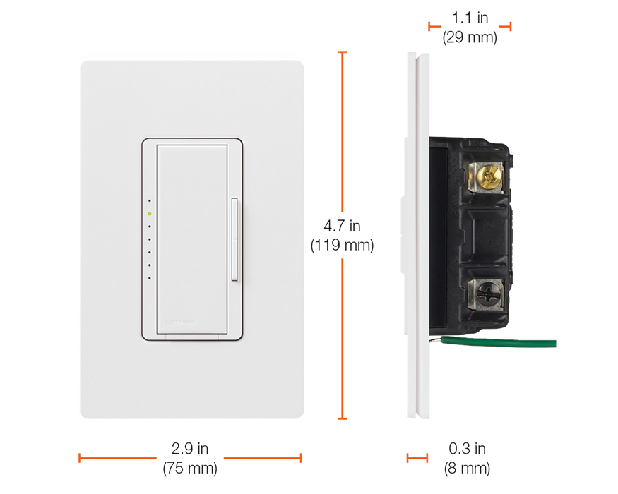 Lutron MACL-153M Maestro LED+ Dimmer Switch,150W LED, Single Pole or 3-Way