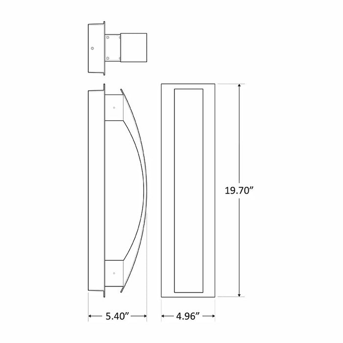 Westgate CRE-MP-01 Crest 5W/10W/15W/20W 20" Tall LED Wall Sconce, Watt/CCT Selectable 120-277V