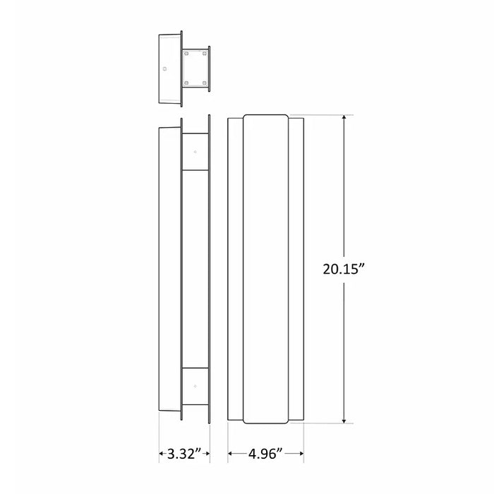 Westgate CRE-MP-06 Crest 5W/10W/15W/20W 20" Tall LED Wall Sconce, Up to 1800 Lm, Dimmable, 120-277V
