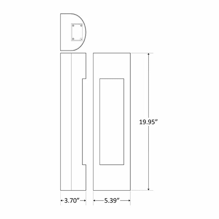 Westgate CRE-MP-10 Crest 5W/10W/15W/20W 20" Tall LED Wall Sconce 4000K, Up to 1800 Lm, 120-277V
