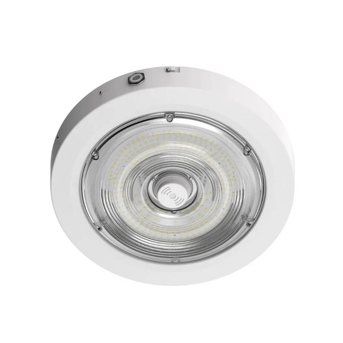 Westgate CXER-40-80W-MCTP-SR Round Garage Light, Selectable CCT & Wattage, Sensor Ready, White Finish, 120-277V
